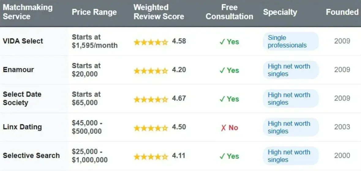 Best Matchmakers for Executives: High-End, Niche & Industry-Specific Options