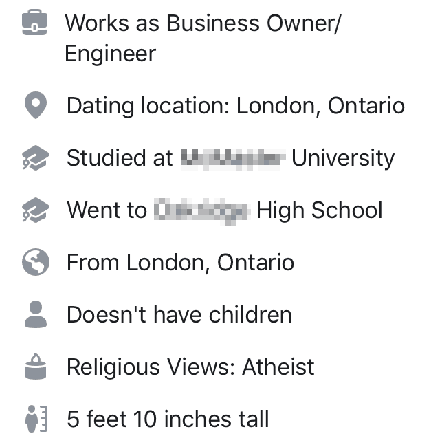 facebook dating description